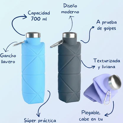 Botella de agua plegable